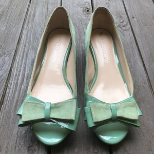 Mint Green Peep Toe Bow Flats from Franco Sarto